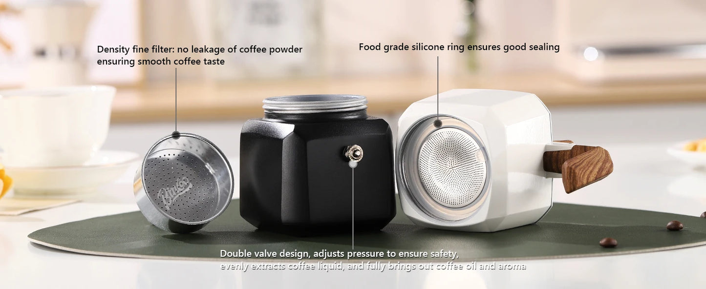 Stovetop Espresso Maker 2 Cups,Creative Cube Moka Coffee