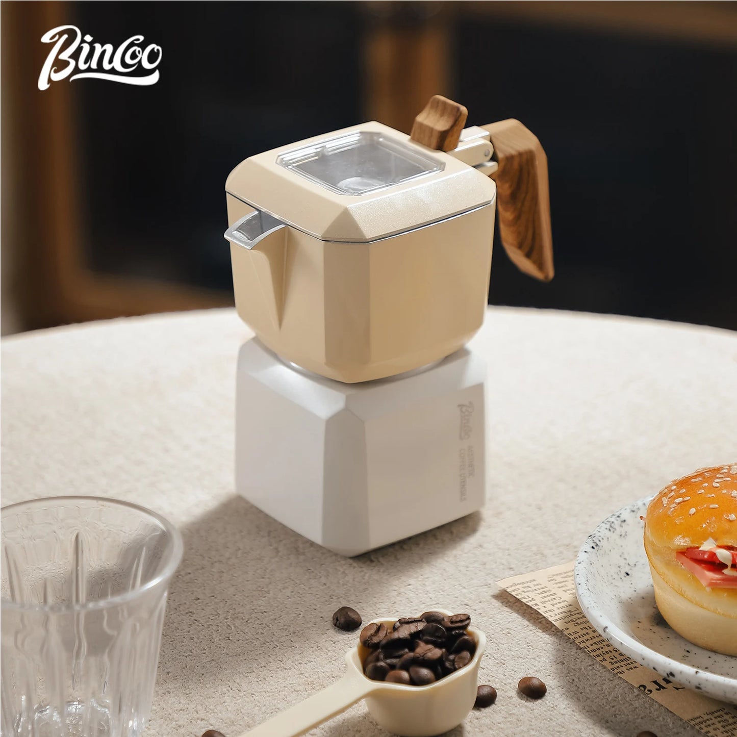 Stovetop Espresso Maker 2 Cups,Creative Cube Moka Coffee