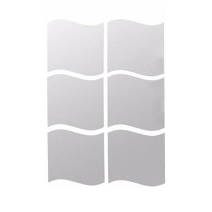 6Pcs Mirror Wall Sticker Wall Decoration Waves Shape